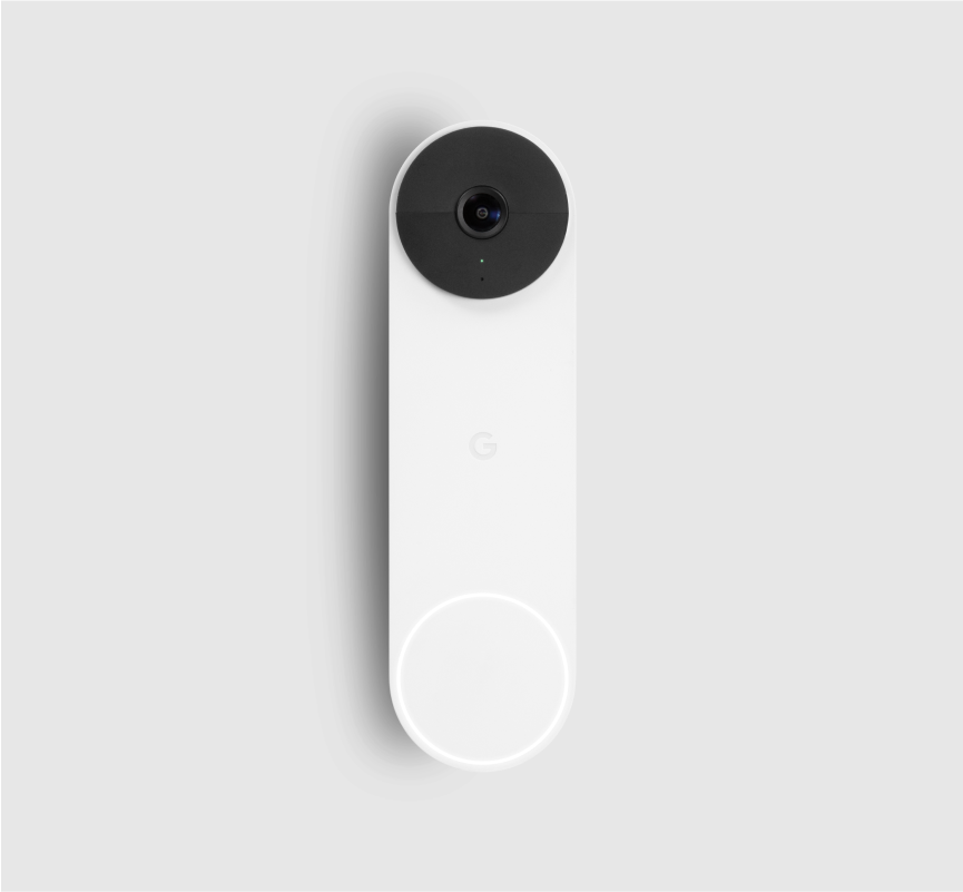 Google Nest Doorbell on a grey background 