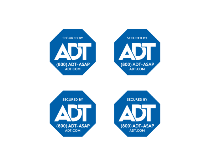 Four ADT window stickers 